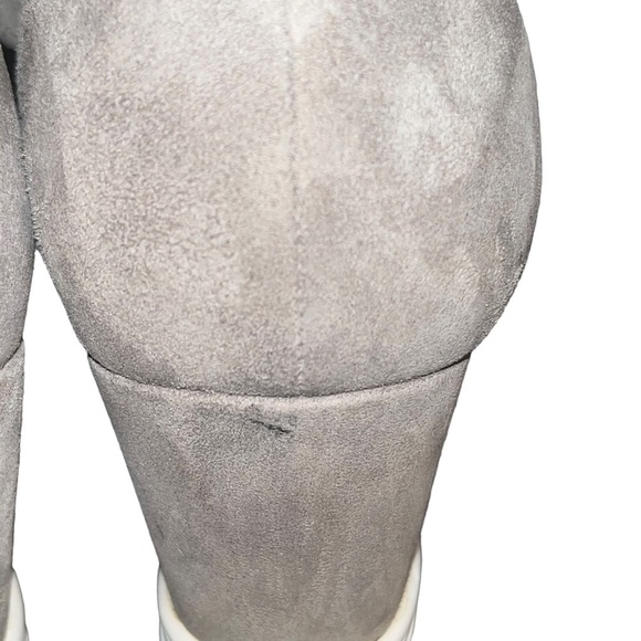 Linea Paolo Felicia Gray Perforated Suede Wedge Sneaker Booties - Picture 7 of 10